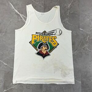 90s Vintage Pittsburgh Pirates Graphic Tee Mens Small Distressed MLB Tank Top